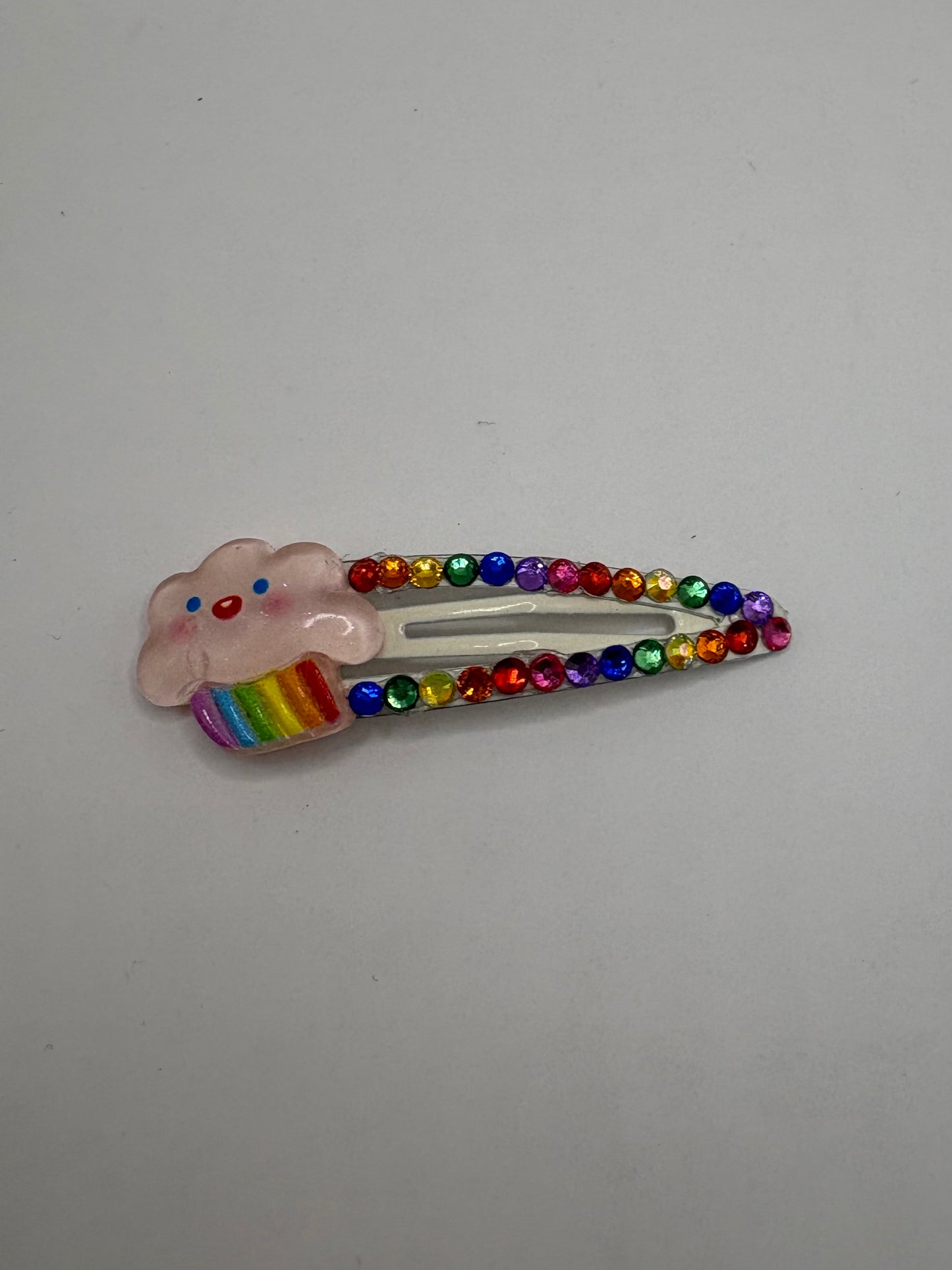 Bling Clip- Rainbow cloud