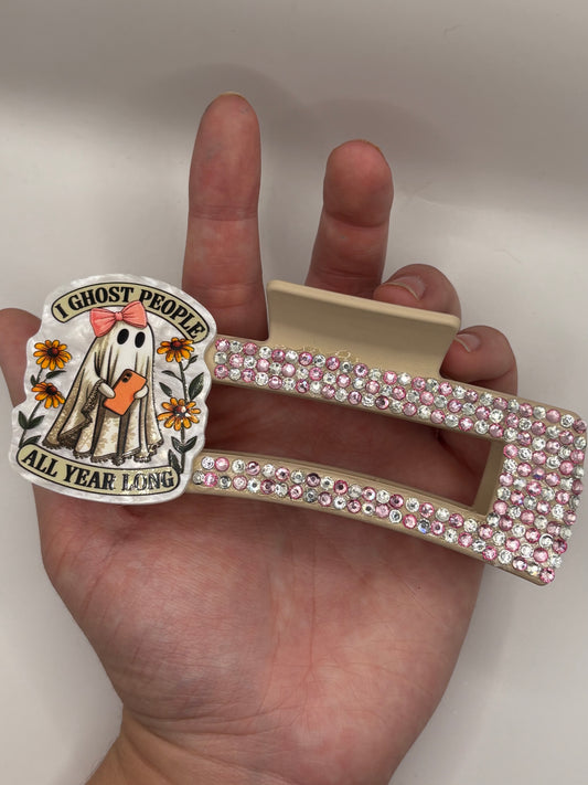 I ghost people bling claw clip