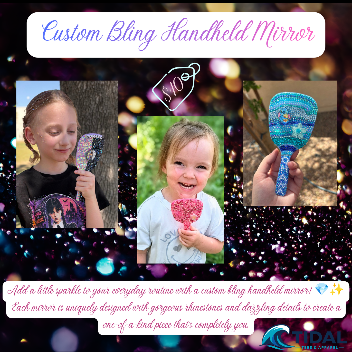 Custom handheld mirror