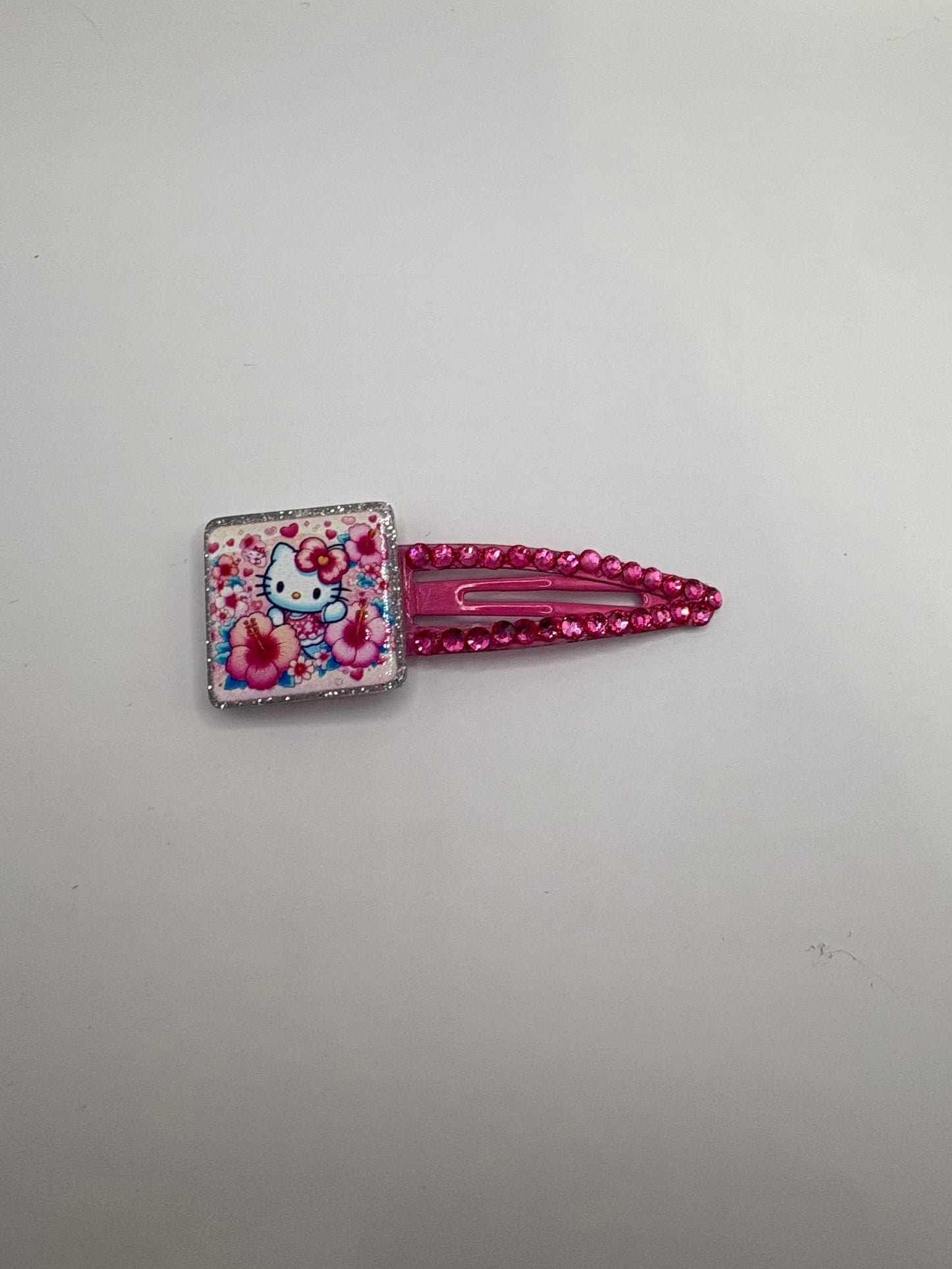 Bling Clip- Floral Kitty
