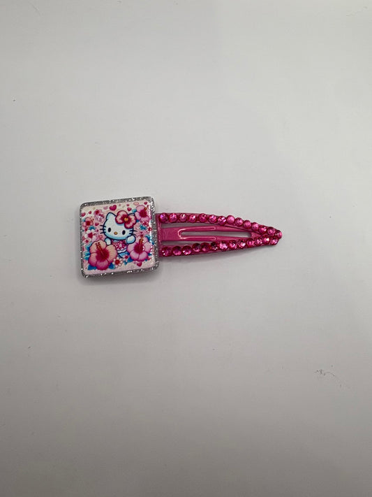 Bling Clip- Floral Kitty