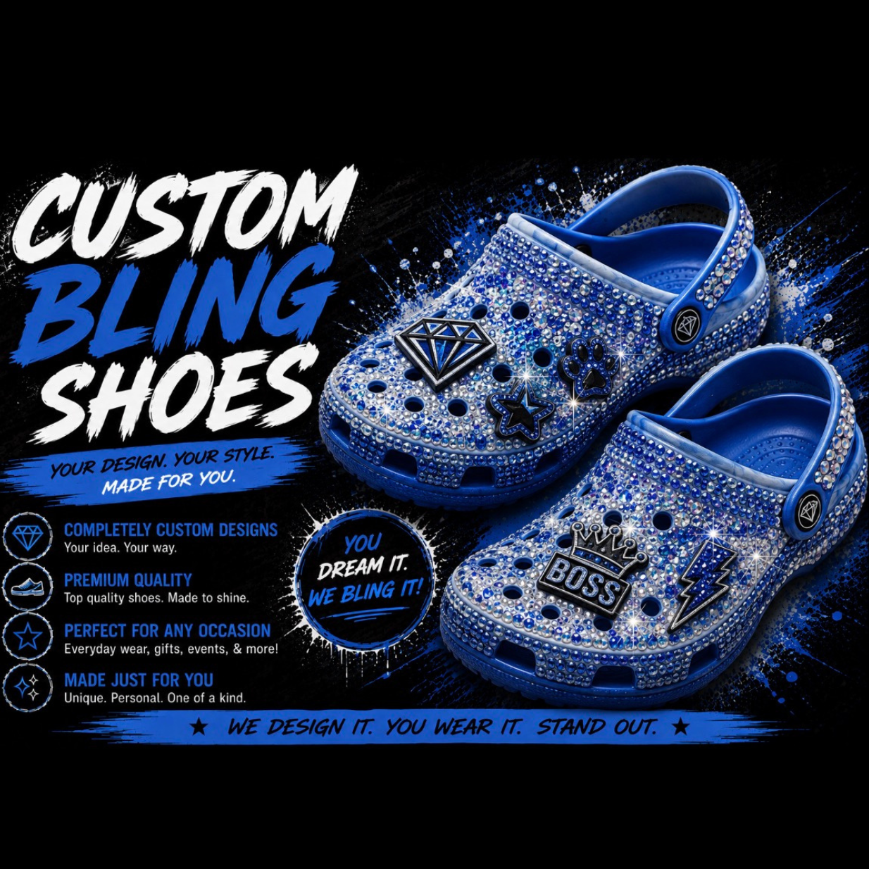 Custom Bling Clog Shoes